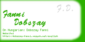 fanni dobszay business card